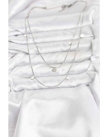 316L Steel Chain Silver Color Sequin Women's Necklace