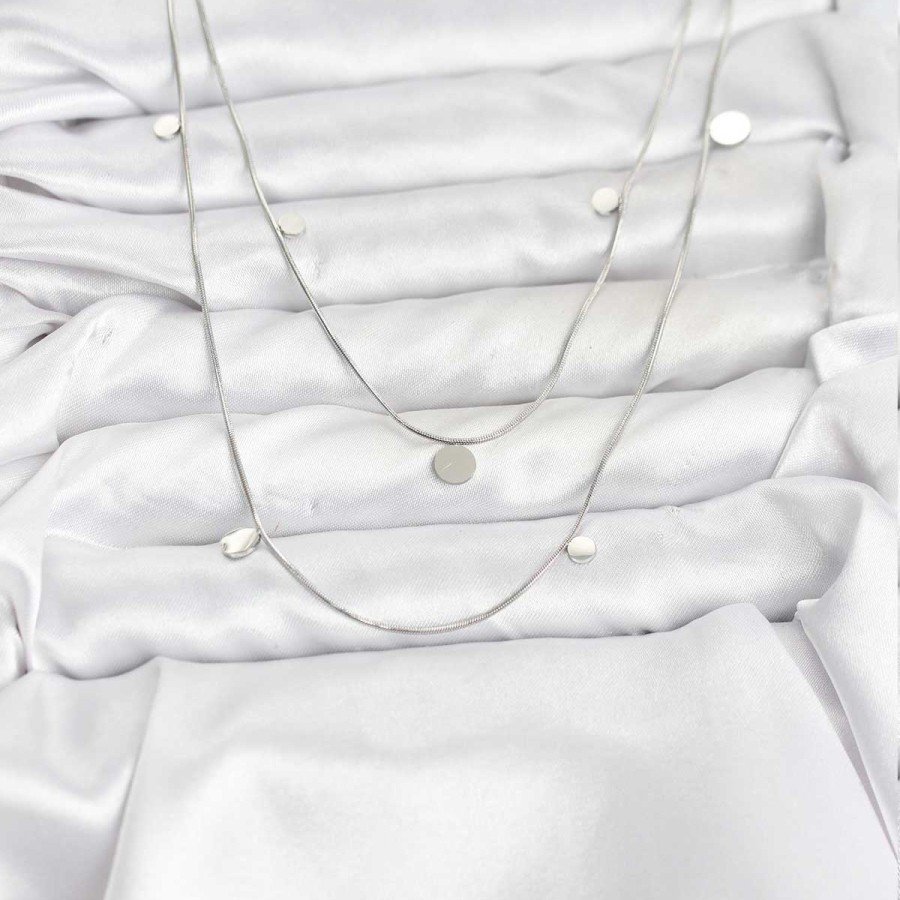 316L Steel Chain Silver Color Sequin Women s Necklace
