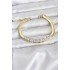 316L Steel Gold Color Square Zircon Stone Snake Chain Women's Bracelet