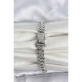 Silver Color Brass Cuba Chain Gourmet Bracelet Silver Color Brass Cuba Chain Gourmet Bracelet