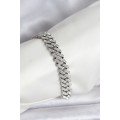 Silver Color Brass Cuba Chain Gourmet Bracelet Silver Color Brass Cuba Chain Gourmet Bracelet