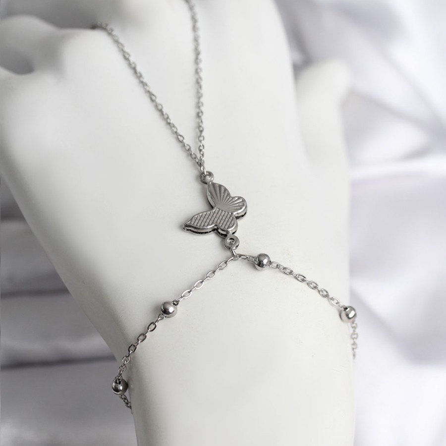 316L Steel Silver Color Butterfly Model Female Shahmaran