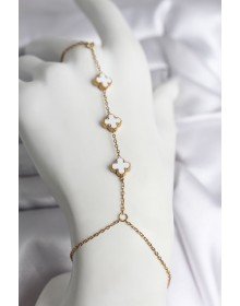 316L Steel Gold Color White Clover Model Female Shahmaran
