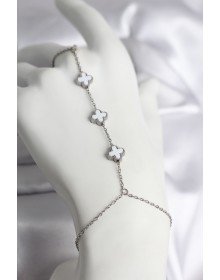 316L Steel Silver Color White Clover Model Female Shahmaran