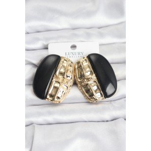 Black Color Brass Vintage Women's Earrings Black Color Brass Vintage Women's Earrings