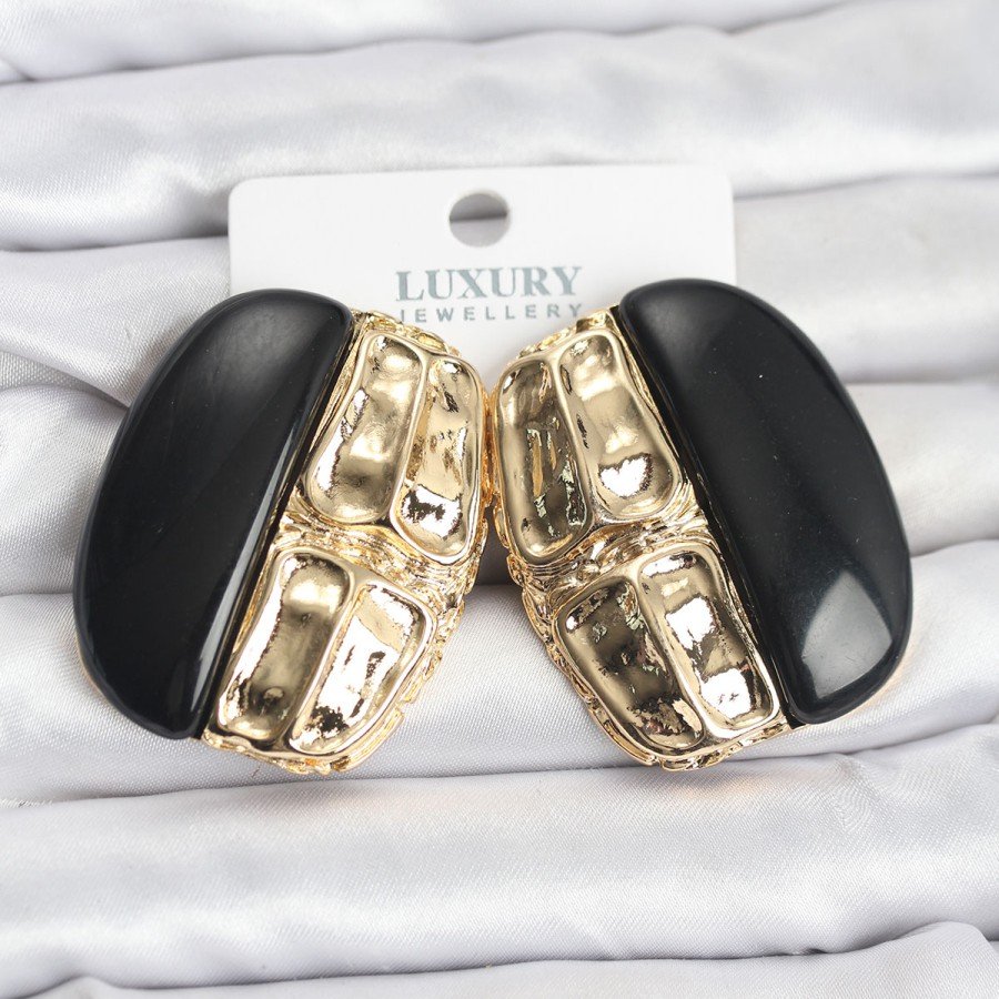 Black Color Brass Vintage Women s Earrings