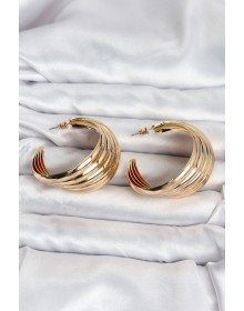 316L Steel Gold Color Half Ring Model Women's Earrings