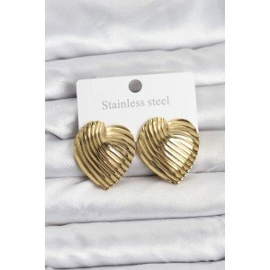 316L Steel Gold Color Heart Model Women's Earrings 316L Steel Gold Color Heart Model Women's Earrings