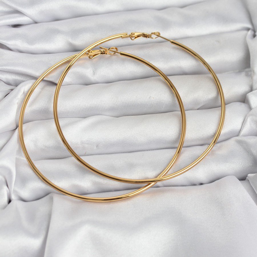 316L Steel Gold Color 75 mm Hoop Earring 316L Steel Gold Color 75 mm Hoop Earring