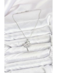316L Steel Silver Color Ballerina Model Women's Necklace