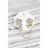 Brass Gold Color Heart Model Chain Link Ear Cuff Earring Set