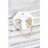 Space Model Brass Gold Color Chain Link Ear Cuff Earring Set