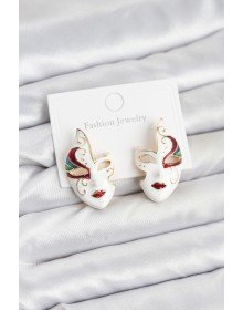 Brass Mask Model Women's Earrings