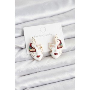 Brass Mask Model Women's Earrings