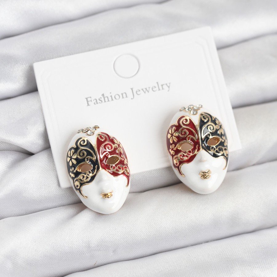 Mask Model Brass Women s Earrings
