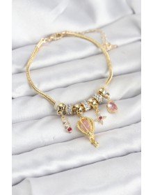 Brass Gold Color Flying Balloon Charm Women's Bracelet