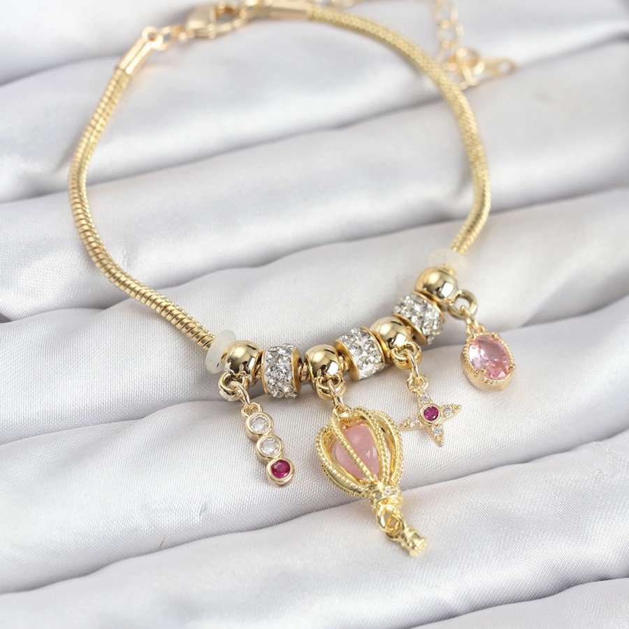 Brass Gold Color Flying Balloon Charm Women s Bracelet