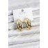 Gold Color Brass Half Ring Model Women's Earrings