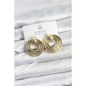 Gold Color Brass Vintage Women's Earrings