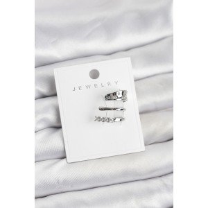Silver Color Zircon Stone Brass Cartilage Earring Silver Color Zircon Stone Brass Cartilage Earring