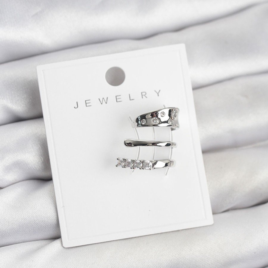 Silver Color Zircon Stone Brass Cartilage Earring