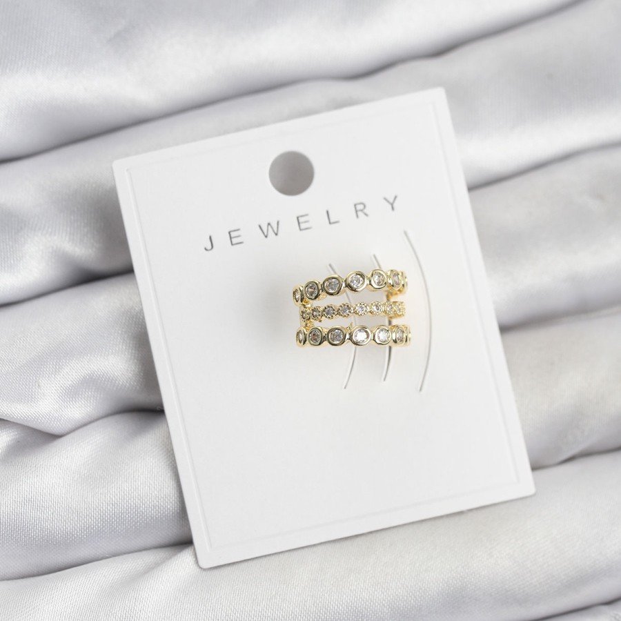 Gold Color Zircon Stone Brass Cartilage Earcuff Earring
