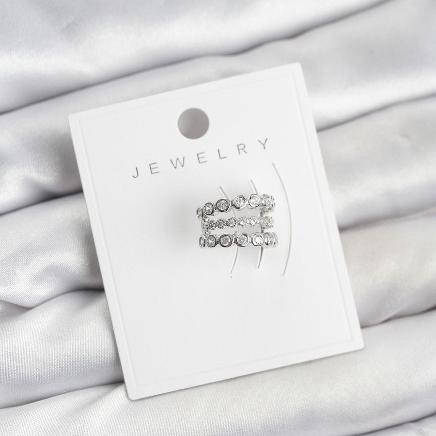 Silver Color Zircon Stone Brass Cartilage Earcuff Earring