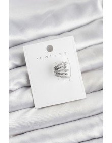 Silver Color Brass Zircon Stone Cartilage Earcuff Earring