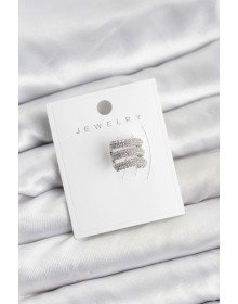 Brass Silver Color Zircon Stone Earcuff Cartilage Earring