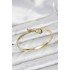 Brass Gold Color Zircon Stone Bow Model Women's Handcuff Bracelet