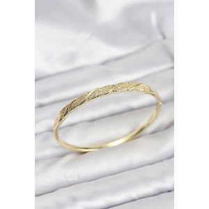 Brass Gold Color Zircon Stone Model Women's Handcuff Bracelet