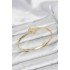 Brass Gold Color Zircon Stone Clover Model Women's Handcuff Bracelet