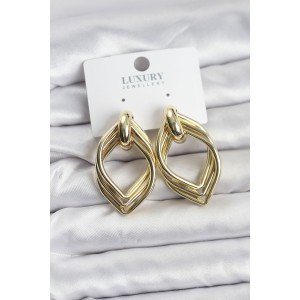 Vintage Gold Color Brass Women's Earrings