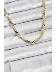 Brass Gold Color Flat Chain Women's Necklace