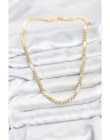 Brass Gold Color Flat Chain Women's Necklace