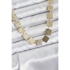 Square Plate Model Gold Color Women's Necklace