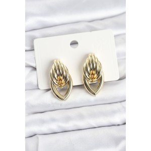 Brass Gold Color Spiral Drop Model Vintage Women's Earrings Brass Gold Color Spiral Drop Model Vintage Women's Earrings