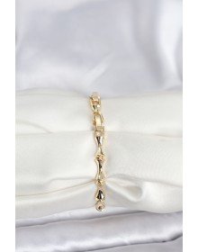 Brass Gold Color VIP Series Bone Model Zircon Stone Women's Bracelet