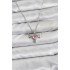 316L Steel Chain Silver Color Winged Heart Model Zircon Stone Women's Necklace