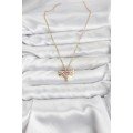 316L Steel Chain Gold Color Winged Heart Model Zircon Stone Women s Necklace