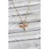 316L Steel Chain Gold Color Winged Heart Model Zircon Stone Women's Necklace