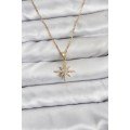 316L Steel Chain Gold Color Pole Star Model Zircon Stone Women s Necklace 316L Steel Chain Gold Color Pole Star Model Zircon Stone Women s Necklace