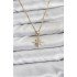 316L Steel Chain Gold Color Pole Star Model Zircon Stone Women's Necklace