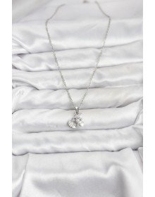 316L Steel Chain Silver Color Seashell and Starfish Model Zircon Stone Women's Necklace