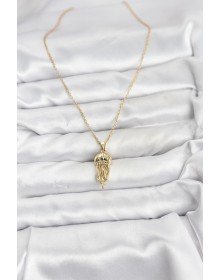 316L Steel Chain Gold Color Jellyfish Model Zircon Stone Women's Necklace