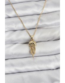316L Steel Chain Gold Color Jellyfish Model Zircon Stone Women's Necklace