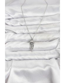 316L Steel Chain Silver Color Jellyfish Model Zircon Stone Women's Necklace