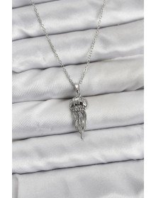 316L Steel Chain Silver Color Jellyfish Model Zircon Stone Women's Necklace
