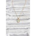 316L Steel Chain Gold Color Fish Model Zircon Stone Women s Necklace