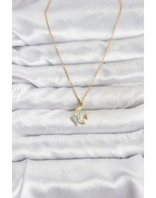 316L Steel Chain Gold Color Fish Model Zircon Stone Women's Necklace